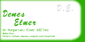 denes elmer business card